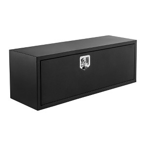 Black Steel Underbody Truck Box with T-Handle Latch - Heavy Duty Lockable Tool Chest for Truck/Trailer Storage (1-Piece) - 1 of 4