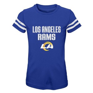 NFL Los Angeles Rams Girls' Stripe Sleeve Fashion T-Shirt - 1 of 1