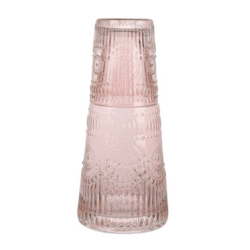 Elle Decor Color Glass Carafe With Wood Lid, Leak-proof Glass Pitcher For  Water, Juice, Mimosa Bar, Iced Tea,1 Liter, Dishwasher Safe, Pink : Target