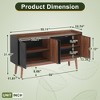UbMelt 55.11"SideBoard Cabinet,Modern Sideboard Buffet Cabinet with 4 Doors and Wood Legs for Living Room,Kitchen,Dinning Room - 3 of 4