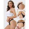 Allegra K Women's Breathable Soft Stretch 4 Layers Medium Waist Thongs 2 Packs - 3 of 4