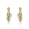 Guili 14K Gold Plated Modern Huggie Earrings with a Stylish Curved Design and Elegant Pearl Accent for a Sophisticated and Timeless Fashion Look - 2 of 2