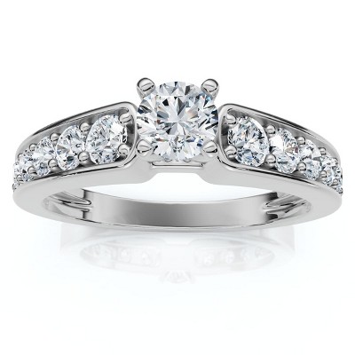Pompeii3 1 ct Diamond Engagement Ring 14K White Gold Channel Set