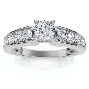 Pompeii3 1 ct Diamond Engagement Ring 14K White Gold Channel Set - 1 of 4