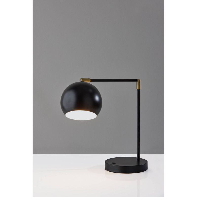 Ashbury Desk Lamp Black with Antique Brass Accents - Adesso, 4 of 7