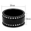 Slickblue Women's Black Stainless Steel Ring Band, Full Clear Synthetic Crystal Design, Wide Polished Finish, Sizes 5–10 - 2 of 4