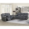 Isabella Upholstered Sofa and Loveseat Set Gray - Steve Silver Co.: Recliner Furniture for Living Room, Faux Leather - 2 of 4