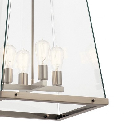 Darton Classic Pewter 25.75" Glass Foyer Pendant Light