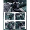 Women's Wool Plaid A-Line Skirt - Winter Warm Elastic Waist Pleated Long Skirt Plaid Green - 3 of 4