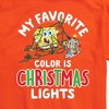 Men's - SpongeBob SquarePants - My Favorite Color Is Christmas Lights Spongebob and Gary Short Sleeve Graphic T-Shirt - 2 of 4