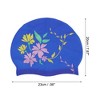 Unique Bargains Silicone Morning Glory Pattern Waterproof Swim Cap 1 Pc - 4 of 4