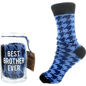 Pavilion Gift Company - Best Brother - 16 oz Beer Can Glass and Sock Set - Drinkware - 1 of 4