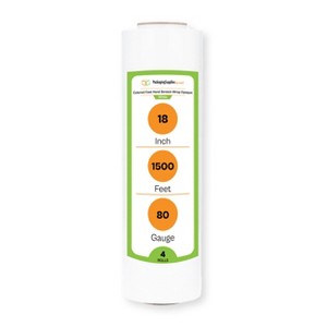 PSBM 4 Rolls Dark White 18" x 1500 Ft. 80 Gauge Cast Hand Pallet Stretch Wrap - 1 of 1