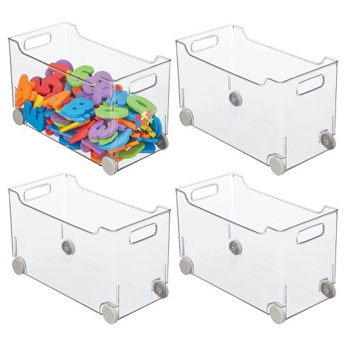 Mdesign Deep Plastic Home Storage Organizer Toy Bin - 4 Bins + 24 Labels :  Target