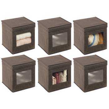 mDesign Fabric Stackable Cube Storage Organizer Box