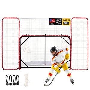 Zealfeel 10 x 6 ft Hockey Net with Backstop: Heavy-Duty Steel