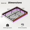 FURNIinspire Beds Queen Size Bed Frame Floating Bed with Wave Curve Wood Texture, Heavy Duty Metal Slats, Noise Free, Brown, 80.5"*61.42"*10.04" - 3 of 4