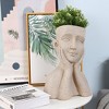 LuxenHome Speckled Beige MgO Happy Bust Head Planter - 4 of 4