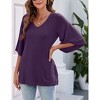 Clearlove Women's Blouse Tops Bell Sleeve Top 3/4 Sleeve V Neck Shirt Loose Casual Tops for Women - 3 of 4