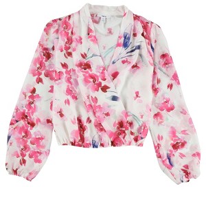 bar III Womens Surplice Floral Pullover Blouse - 1 of 2