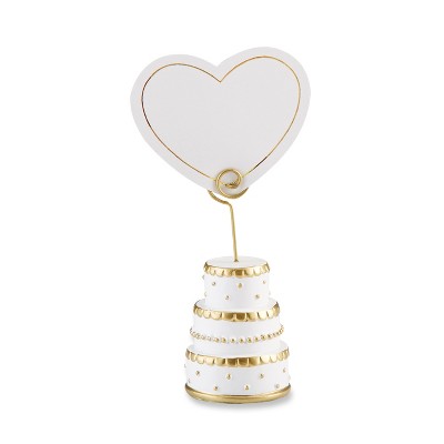 gold heart place card holders