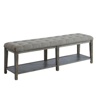 Wixam Tufted Bench Gray - HOMES: Inside + Out