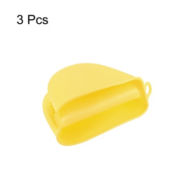 Unique Bargains TPE Heat Resistant Anti-skid Kitchen Utensil Sets Mini Oven Mitts Yellow 3 Pcs — фото 3