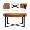 NicBex Cylinder Coffee Table Set of 2 Simple Wooden End Table with Vertical Texture Relief Design for Living Room, Bedroom - 3 of 4