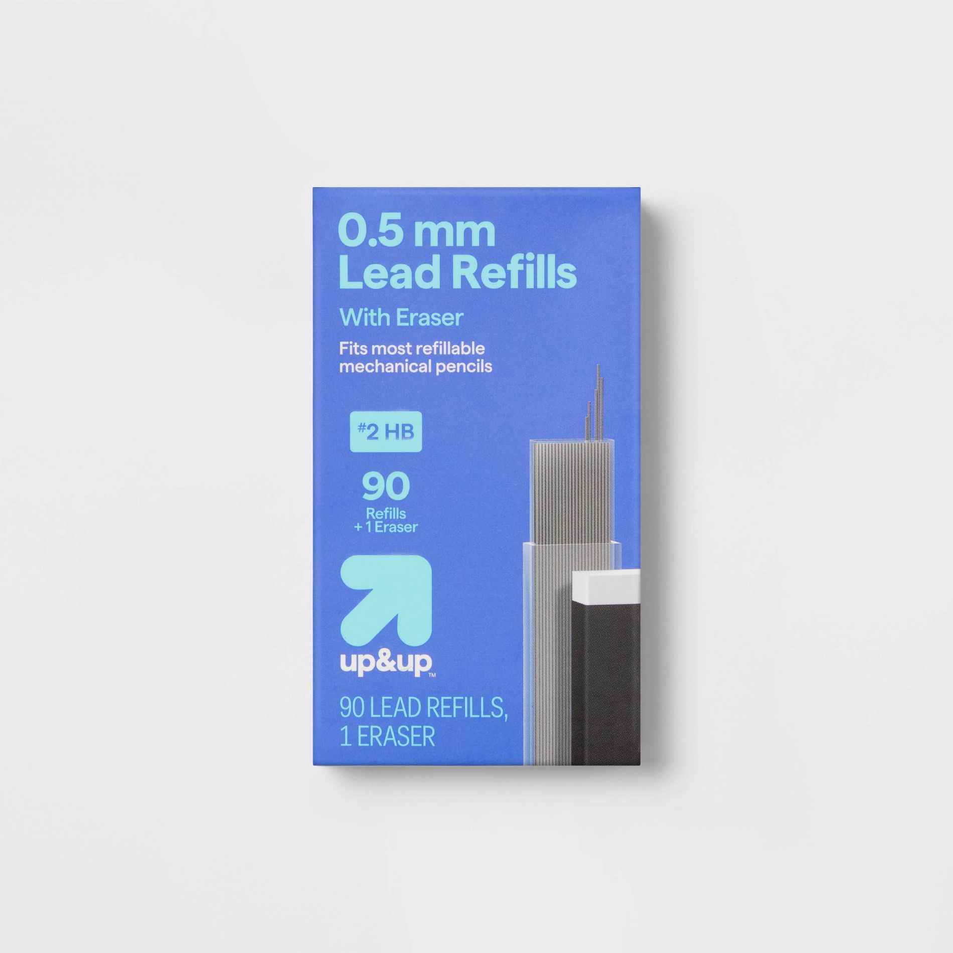 Pencil Lead Refills and Eraser 0.5mm 90ct - up&up™: Mechanical Pencil Refills, No. 2 Black Lead, Refillable Eraser