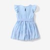 Disney Princess Frozen Elsa Toddler Girl Cute Romper With Tulle Skirt Overlay Birthday Summer Jumpsuit 2-6Years - 2 of 4
