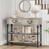 Homhougo Console Tables for Entryway, Small Entryway Table with 2 Drawers Gray - 3 of 4