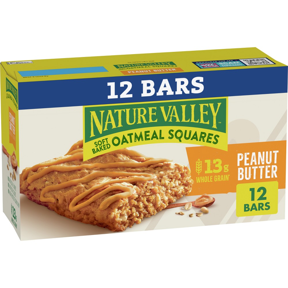 Nature Valley Soft-Baked Oatmeal Squares  Peanut Butter Breakfast Snacks  12 ct  14.88 OZ