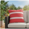 Manual Woodworkers & Weavers Red & White Indoor Outdoor Accent Pillow 18x18 inch - 2 of 3