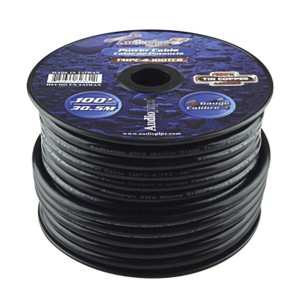 Audiopipe TMPC-4-100TCB Marine Grade 4 Gauge Type III Class K Tinned Copper Wire Power Cable with Corrosion Resisting Design, 100 Feet, Black - 1 of 4