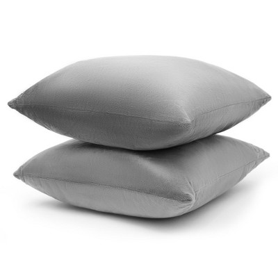 Gray Velour Decorative Throw Pillows Set of 2
