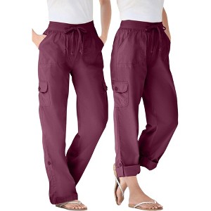 Woman Within Plus Size Convertible Length Cargo Pant/Capri - 1 of 4