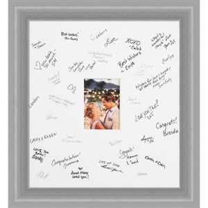 Peak Signature Mat Picture Frame – Guest Book Alternative for Weddings, Graduations, or Retirement – Autograph Photo Mat for Signature Board - 1 of 4