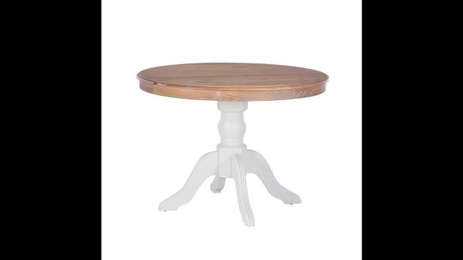 Tobin Traditional Pedestal Dining Table White/Natural - Linon, 2 of 13, play video