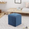 Sapphtopaz Square Cube Ottoman Small Vanity Stool with Tufted Upholstered Foot Stools Modern Ottoman for Living Room, Hallway, Bedroom - 4 of 4