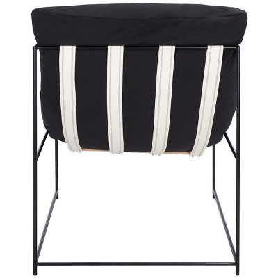 Portland Black Iron Frame Pillow Top Accent Chair