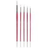 Creative Mark Pro White Soft Filament Acrylic Paint Brushes - Assorted Round Set of 5 - Seamless Ferrule - Short Wood Handle Brushes for Acrylic - 3 of 4