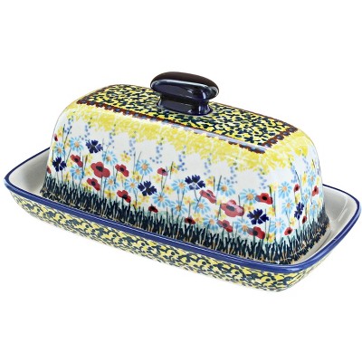 Blue Rose Polish Pottery M074 Manufaktura Butter DIsh