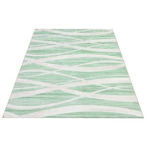 9x12 Washable Area Rugs, Rug for Living Room, Soft Modern Wave Distressed Carpet, Non-Slip Entry Rug, Print Rug, Low Pile Non-Shedding Foldable Rugs - 1 of 4
