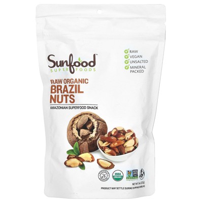 Sunfood Raw Organic Brazil Nuts, 8 oz (227 g)