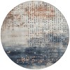Linen And Navy Blue Geometric Washable Indoor Outdoor Area Rug - 4 of 4