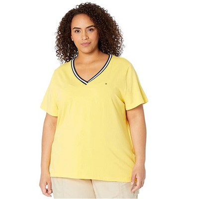 Tommy Hilfiger Womens Contrast Trim Basic T-Shirt