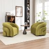 SEYNAR Modern Glam Velvet 360 Degree Swivel Accent Armchair with Tufted Back Set of 2 - 3 of 4
