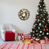 Front Door Christmas Wreath, 24 Inch Lighted Christmas Wreath with Silver and White Balls and Bows, 20 Lights for Walls, Windows, Outdoor Decorations - 4 of 4