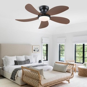 42 Inch Low Profile Modern Ceiling Fan, Reversible DC Motor,5 Blades,6 Speed, App and Remote Control - 1 of 4