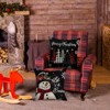 Christmas Pillow Covers 18x18 Set of 2 Let it Snow Snowman Christmas Trees Xmas Black - 4 of 4